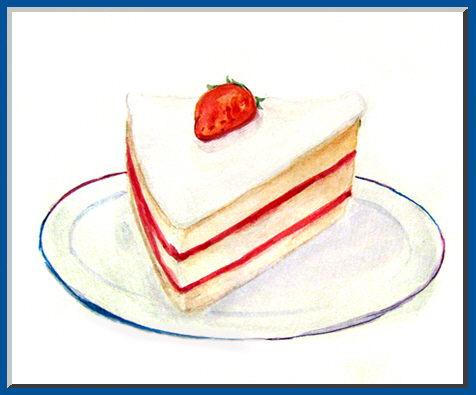 Stunning Food Art Painting of Cake Slice