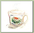 cup of tea food art painting