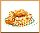 waffles and syrup food art painting